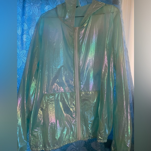Holographic Zip Up Hooded Jacket - Picture 3 of 5